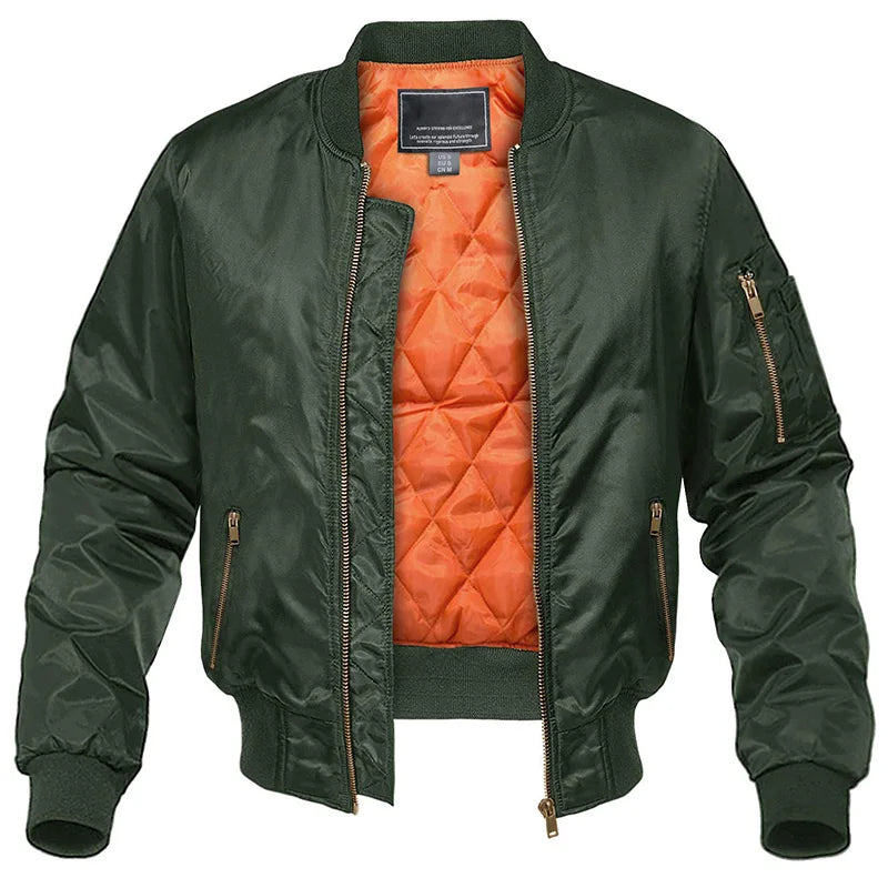 Chaqueta Bomber Estilo Aviador con Forro Térmico